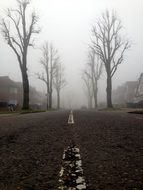 foggy road away, uk, london