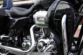 shiny details of Harley Davidson