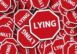 lying, pile of road signs, digital art