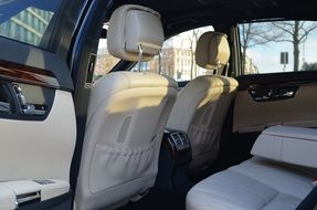 car interior with leather covers