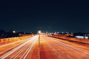 bright lights on highway at night