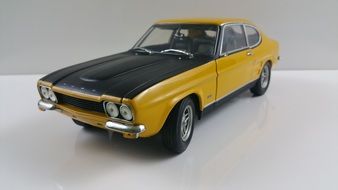 car model on a white surface