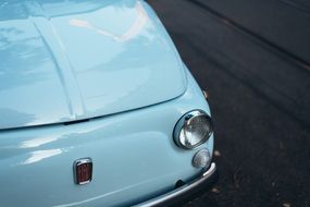 blue retro fiat car