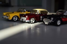 Toy old cars as a miniature models