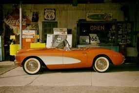 Corvette near the building