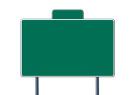 Picture of green traffic sign