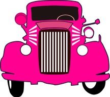 vintage pink car