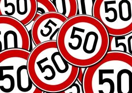 road sign speed limit 50