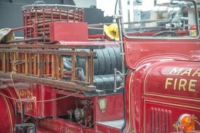 red fire truck as a antique