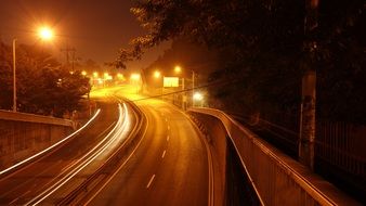 highway road night view with nightlife