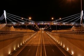 lighted bridge over the road