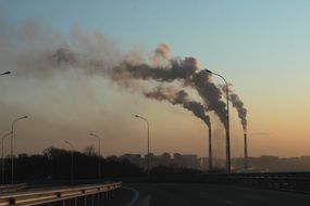 factory emissions of smoke into the air