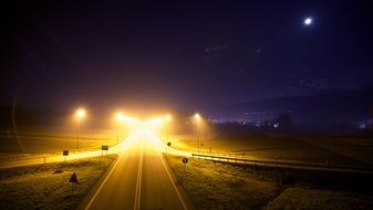 deserted highway at night