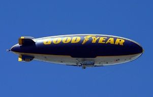 goodyear blimp in a flight