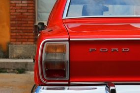 handsome red vintage ford