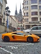 lamborghini on the streets of Brno