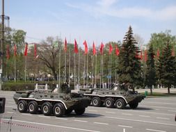 military parade on victory day in samara