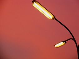 street lamp on sunrise background