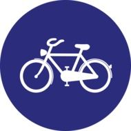 road sign with the image of a bicycle