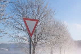 snow traffic sign