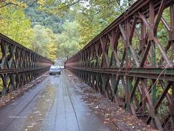 car rides on the bridge