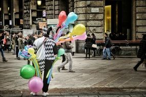 Clown on the street, Italy, Milan