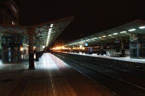 vitoria-gasteiz railway station at night, spain