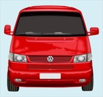 clipart of red volkswagen bus
