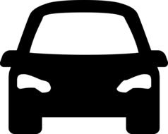 silhouette of a black car on a white background