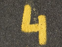 number 4 yellow color