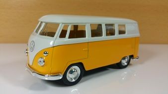 yellow Volkswagen bus as a toy