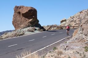 cyclist on a mountain road
