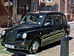 black taxi car in london street