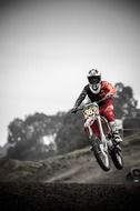 motorcycle jump on the track