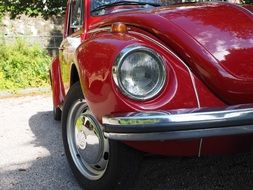 front light of oldtimer vw beetle auto