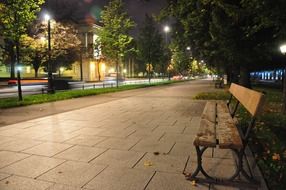 evening streets in Warsaw, Poland