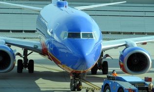 plane at the airport before the flight