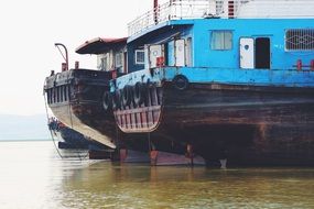 rear view of ships docked in habror