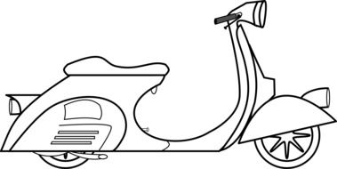 drawing of vespa scooter on a white background