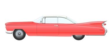 Red vintage Cadillac clipart