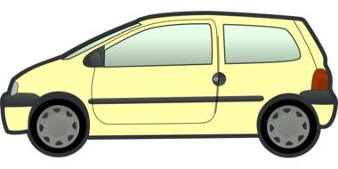 yellow car with one door vector drawing