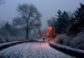 photo of a snowy road