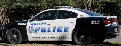 police car on side of road, usa, dallas