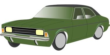 classic green ford automobile, illustration