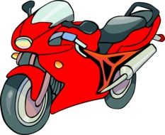 Colorful fast motorcycle clipart