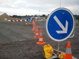 Blue road sign