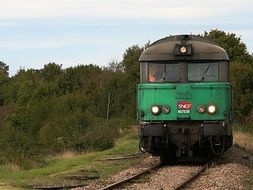 handsome green locomotive railway transportation