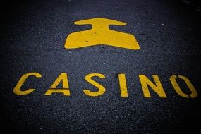 casino mark on the roadway