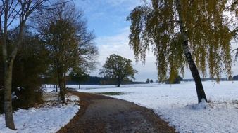 autumn snow, landscape, germany, allgÃ¤u