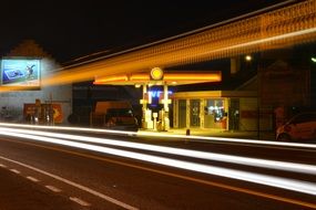 night lights at gas and service station